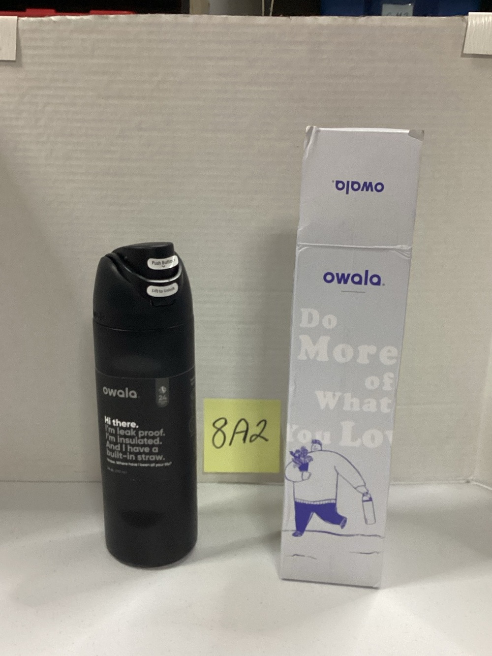 Owala Black Insulated Travel Bottle with Built-In Straw